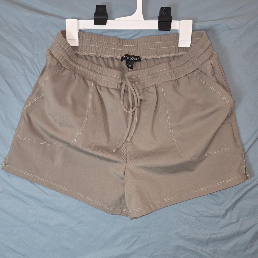 Cynthia Rowley Athletic Shorts Athletic Drawstring Tan Great Condition Size LG